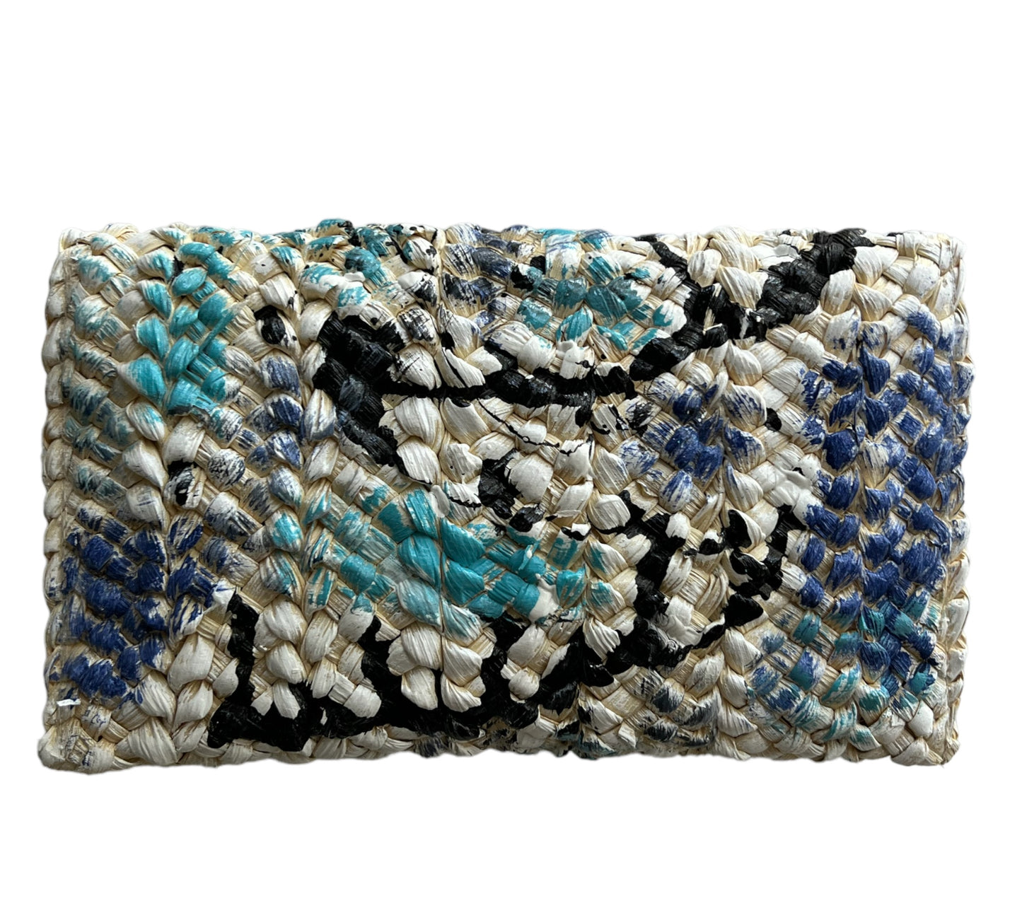 Straw Woven Clutch Hand-Painted