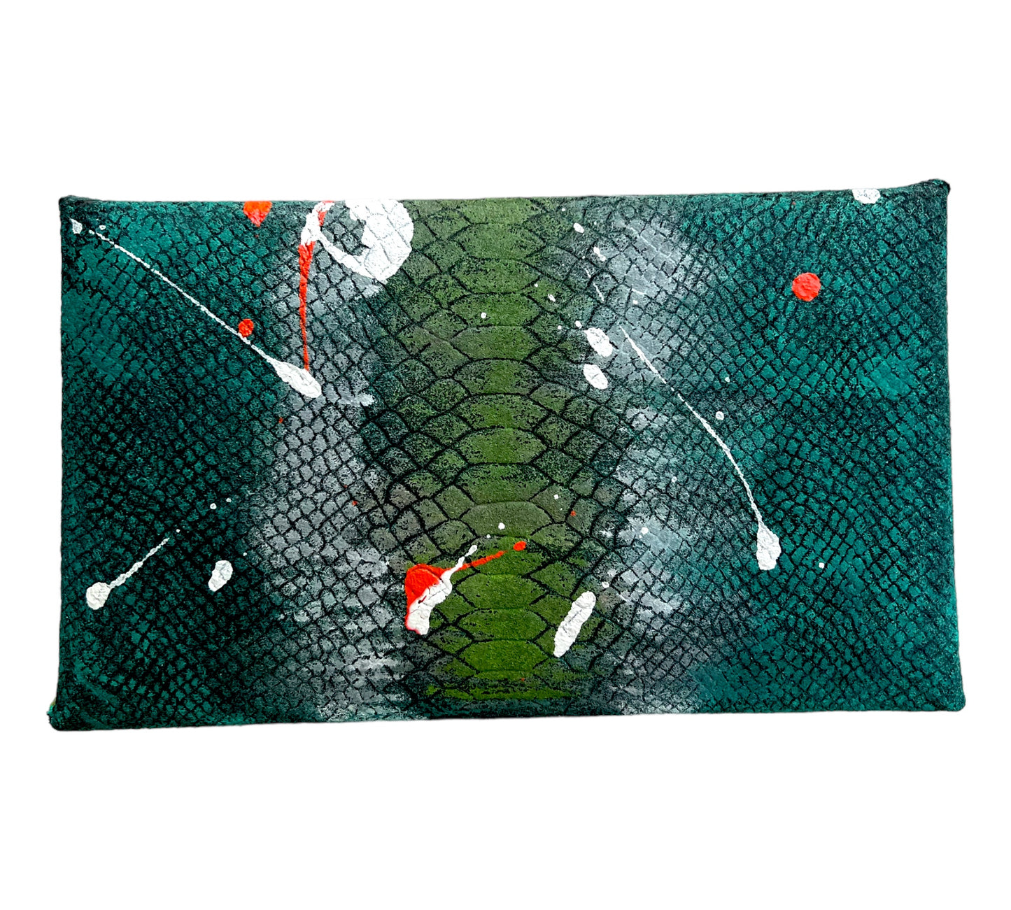 Crocodile Embossed Felt Hand-Painted Envelope Bag