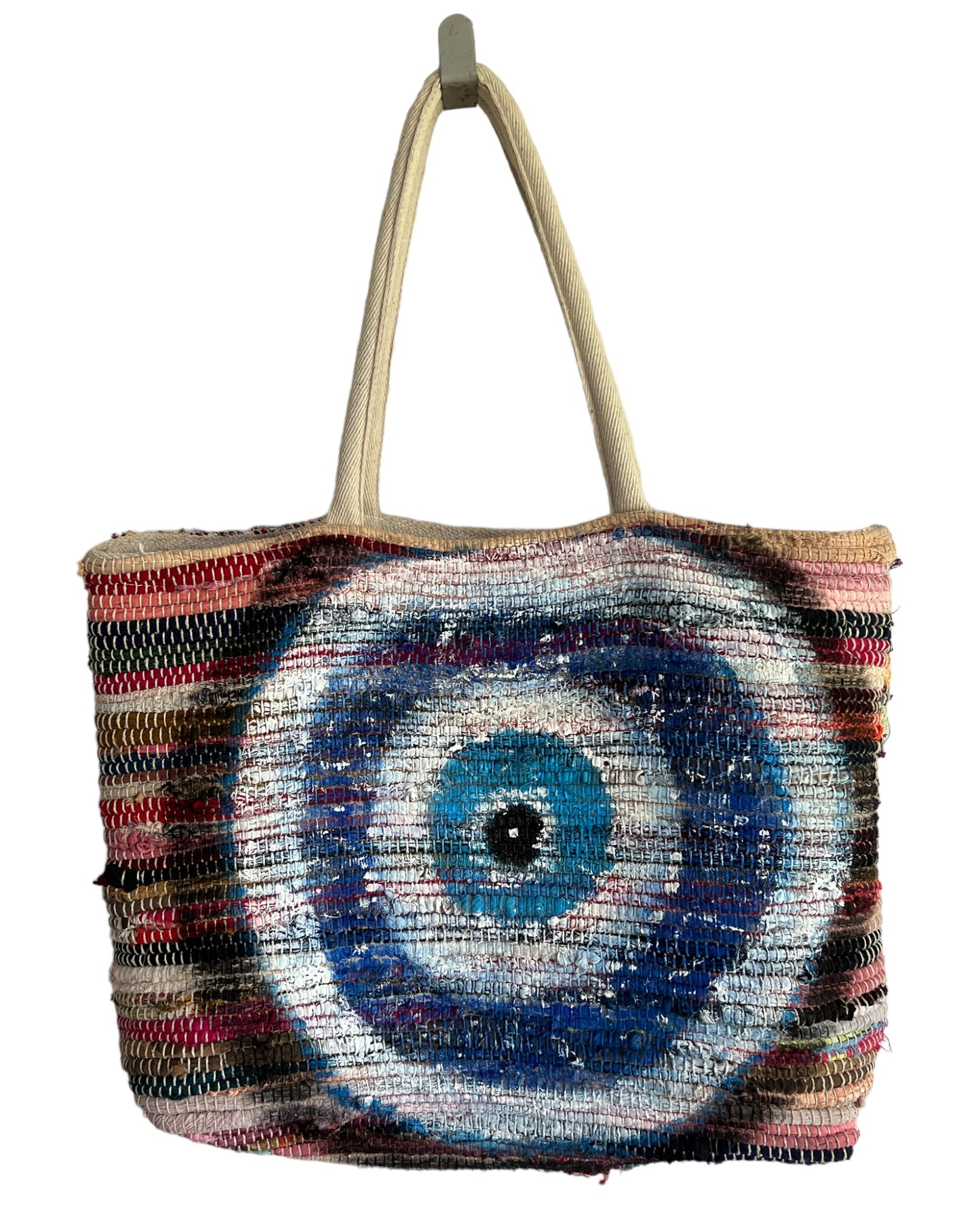 Evil Eye Hand Painted Summer Beach Bag