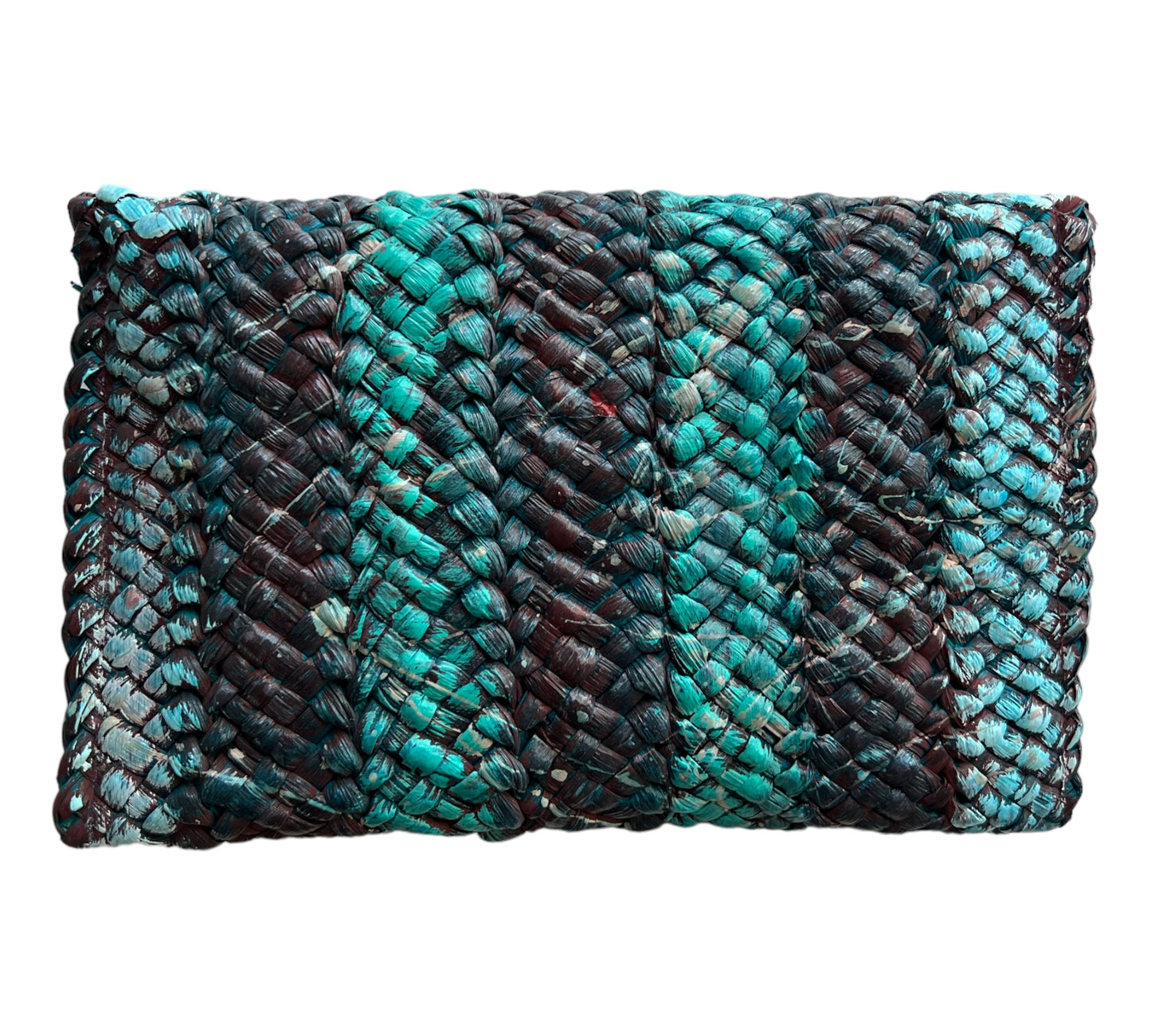 Turquoise Straw Clutch Envelope