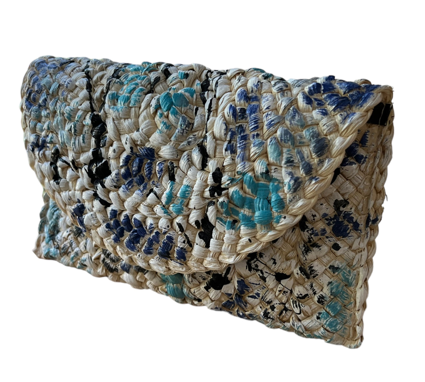 Straw Woven Clutch Hand-Painted