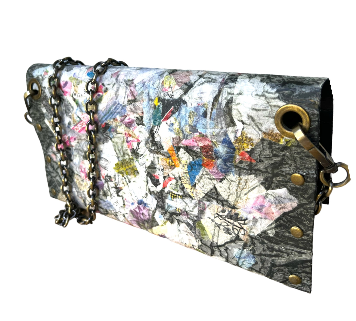 Vegan Handbag Recycled - Decoupaged