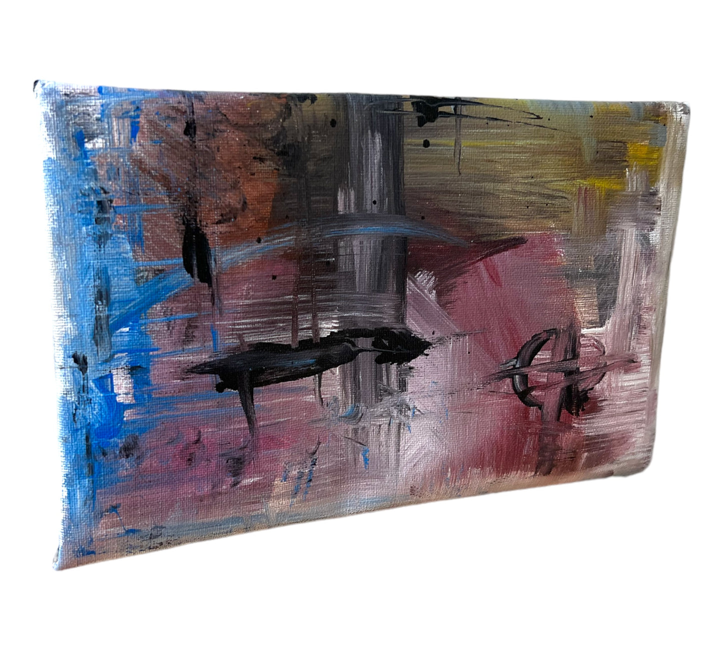 Pu Leather Clutch Abstract Hand-Painted Bag